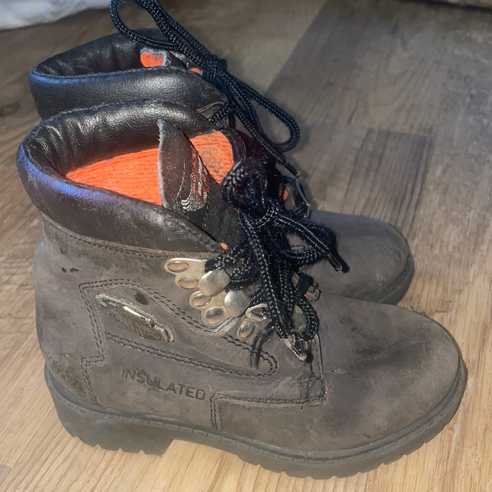 Boys Harley-Davidson Insulated Motorcycle Boots Size 11 Black